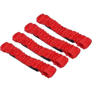 PATIKIL 3 Legged Race Bands, 4 Pack Elastic Tie for Outdoor Birthday Party Field Day Carnival Relay Game, Red