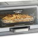 Hamilton Beach Air Fryer Toaster Oven Combo with Large Capacity, Fits 6 Slices or 12 Pizza, 4 Cooking Functions for Convection, Bake, Broil, Roll-Top Door, Easy Reach Sure-Crisp, Stainless Steel