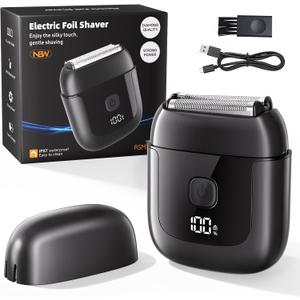Electric Foil Shavers for Men: Mini Electric Razor with 3 Floating Blades, IPX7 Waterproof Foil Shaver, USB-C Rechargeable Shavers for Men with Travel Lock, Compact Grooming Gift for Home & Travel