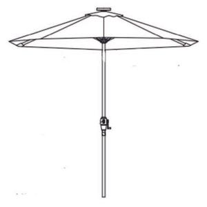 Outside Checkered Umbrella, Black and White, Size: 78.7x5.7x5.7'' /17.2Lbs