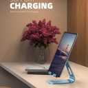 Lamicall Tablet Stand, Adjustable Tablet Holder - Desktop Stand Dock Holder Compatible with 4-13" Tablets Such as iPad Pro 11, 9.7, 10.5, 12.9 Air Mini, Kindle, Tab, iPhone Air 17 Pro Max, Blue