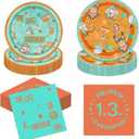 100 Pcs Showgirl Plates and Napkins Set, The Life of Birthday Girl Party Tableware Includes Napkins and 7 Inch & 9 Inch Paper Plates for Girls Birthday Bachelorette & Retro Showgirl Bday Party Decor