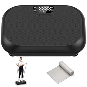 Vibration Plate Exercise Machine Weight Loss, Full Body Shaker Workout Vibration Plates Lymphatic Drainage, Stand Shake Vibrating Plate for Women Men 450 Lbs Capacity Fitness Platform(Lava Black)