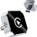 Wireless CarPlay Adapter Upgrade Wired CarPlay to Wireless, Mini USB Design for Cars with Built-in Wired Apple CarPlay Plug and Play Easy Use Fast Stable Connection Car Play for iPhone (Silvery)