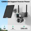 Dragon Touch 4G LTE Cellular Security Camera Outdoor, 4K Wireless Solar Bullet-PTZ Cam, 3 Lens, 10x Optical Zoom, 4G or WiFi 2 Mode, 360 PTZ AI Tracking, SIM Card and 64GB SD Card Included
