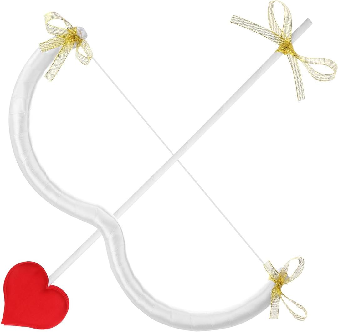 Leitee Cupid Bow and Arrow Set Cupid Costume Accessories Women Cosplay Supply for Party Cos Adult (White)