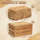 6 Pack 13 x 9 x 6 Inch Straw Hay Bale Stack Decoration Set Rustic Wooden Wagon Wheel Natural Hay Bales Boxes for Western Cowboy Photo Booth Props Birthday Farm Accessories