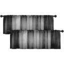 Emvency 2 Pack Dark Grey Valances Window Treatments, Gray Striped Abstract Blackout Drapes Adjustable Curtain for Windows Living Room Kitchen Over Sink, 52x18 Inch Rod Pocket Valances