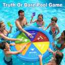 Inflatable Pool Toys Games Set, Truth or Dare Spinner with Floating Pool Game Table, Waterproof Cards, Summer Outdoor Beach Family Yard Party Game Toy Gifts for Kids 4-8 8-12 Teens Adults, 2-8 Players