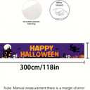 2 x Halloween Yard Decorations Outdoor Pumpkin Banner Happy Halloween Sign Witch Bat Skull Ghost Scene 118x20 Inch Haunted House Backdrop for Fence Porch Lawn Wall Party Decor
