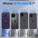 Faiono Magnetic for iPhone 15 Pro Max Case [Full Camera Protection][Military-Grade Protection][Compatible with MagSafe] Shockproof Protective Slim Phone Case for iPhone 15 Pro Max, Dark Purple
