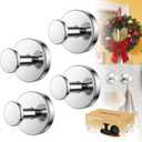 Suction Cup Hooks, Suction Cup Hooks for Shower,Removable Towel Hooks for Bathroom Window Glass Door Wall, Bath Robe Looafh Wreath Hook for Hanging (Bright Silver)