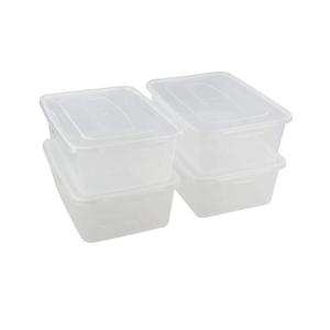 Clear Plastic Storage Bin, 14 Quart Latching Box Container with Lid, 4 Packs
