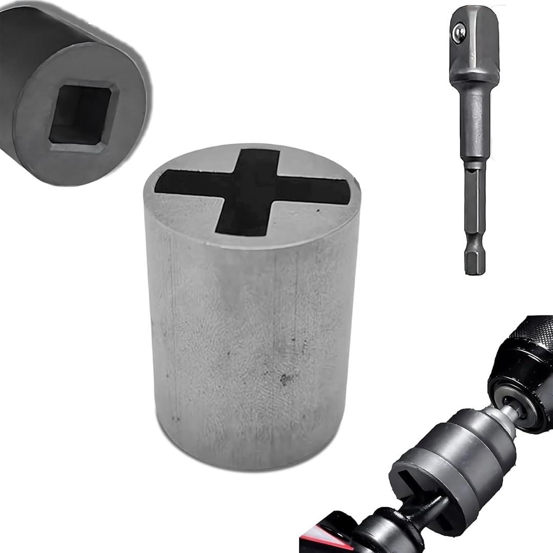 Universal Jack Socket Adapter for Hand Drill, Scissor Jack Drill Adapter for Car, with a 1/2 in Socket Adapter Bit
