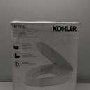 KOHLER 25875-0 Hyten 3" Height, Elevated Soft Close Elongated Toilet Seat, Contoured Seat with Grip-Tight Bumpers, Quick-Attach Hardware, No Slam Toilet Seat, White