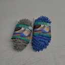 2 Pairs Dust Mop Slippers - Gray and Blue - One Size Fits Most