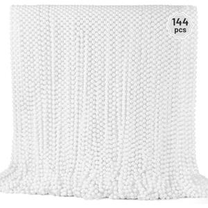 YAXINRUI 144 PCS White Mardi Gras Beads, 33" White Bead Necklaces Party Costume Necklace Round Parade Throw Beads in Bulk for Mardi Gras Christmas Festive Events, Party Favors