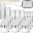 30 Pack TSA Approved Skincare Empty Travel Bottles, 1.7/1/0.7/0.34oz Refillable Travel Size Containers, Leak-Proof Toiletry Bottles for Skincare and Creams, Lotion, Eye Cream, Liquid, Foundation
