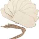 Mini Wooden Tag,Unfinished Hanging Wooden Tag with Hole DIY Christmas Holiday Decoration 24 Pcs