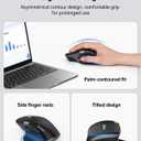TECKNET Wireless Mouse, Bluetooth Mouse (BT5.3/5.0 & 2.4G) Rechargeable Ergonomic Optical Mouse with 6 Adjustable DPI, Side Scroll, Quiet Clicks, USB A Receiver, 7 Buttons, Wide Compatibility - Black