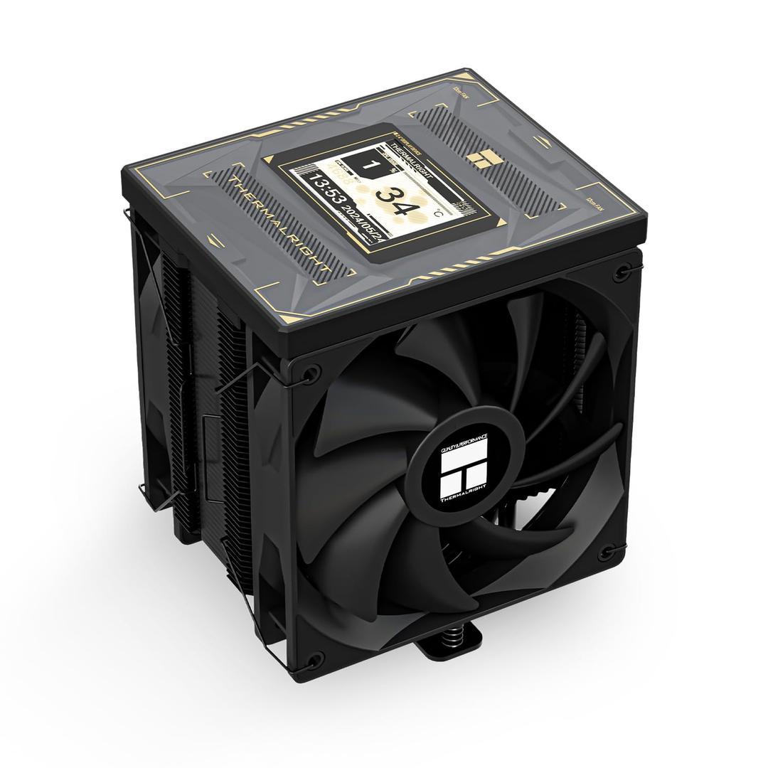 Thermalright Burst Assassin 120 Vision Black CPU Air Cooler, Desktop CPU Cooler with 1500RPM Speed,320x240 Resolving Power IPS LCD Screen with 2.4in,PC Cooling for Intel lga1851/1700/115X,AM4/AM5