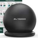 Trideer Exercise Ball for Office Desk, Yoga Ball Chair to Relieve Back Pain, Stability & Fitness Ball Seat with Base, Home Gym Core Workout, Abs, Stretching & Therapy (L(23-26ines/58-65cm), Black)