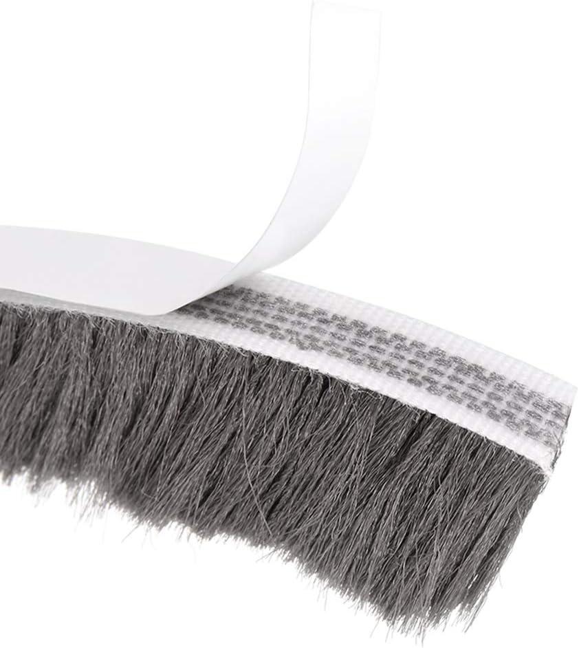 uxcell Brush Weather Stripping, Adhesive Felt Door Seal Strip Weatherstrip Door Sweep Brush for Door Window 197Inch l x 0.9 Inch W (5000mm x 23mm) Gray