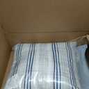 Americanflat 20x20 Throw Pillow with Sewn-in Insert - All-in-One Decorative Pillows - No Cover Needed - Soft and Durable Cushion for Bed or Sofa - Polyester - Navy Blue and White