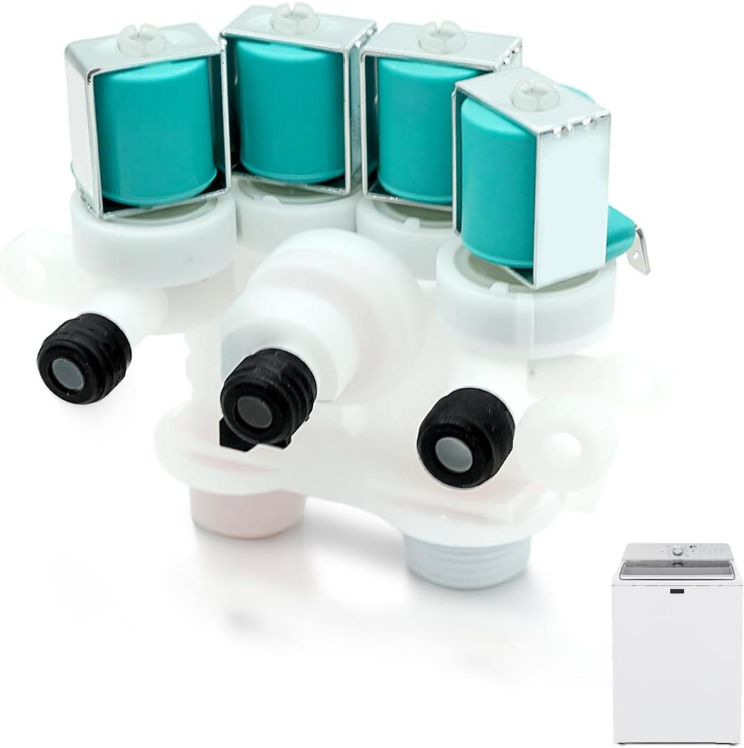 MVWB765FW1 MVWB765FW2 Washer Water Inlet Valve Fit for Whirlpool MVWB766FW1 MVWB835DW3 MVWB865GW0 MVWB835DC2 MVWB835DW2 MVWB855DC2 MVWB865GC0 MVWB855DW2 MVWB855DW3