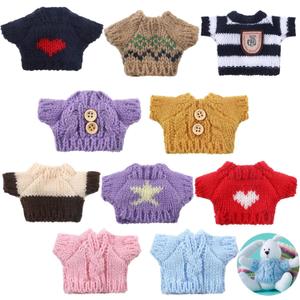 Bencailor 10 Pieces Small Doll Clothes Set 3.14 x 1.96 Inches Doll Sweaters Fit 5-9 Inches Various Styles of Small Dolls(Adorable Style)