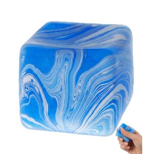 5 x Squishy, Taba Squishy Toy for Office Workers, Blue Swirl Cube Shape Squishys Ball, Desktop Decor