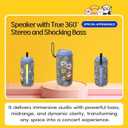 Portable Bluetooth Speaker with Lights, IPX5 Waterproof, Stereo Sound Loud, Small Wireless Speaker , TWS Pairing, BT5.320H Long Playtime, for Home/Party/Beach/ Outdoor, White Elephant Gifts (Blue)