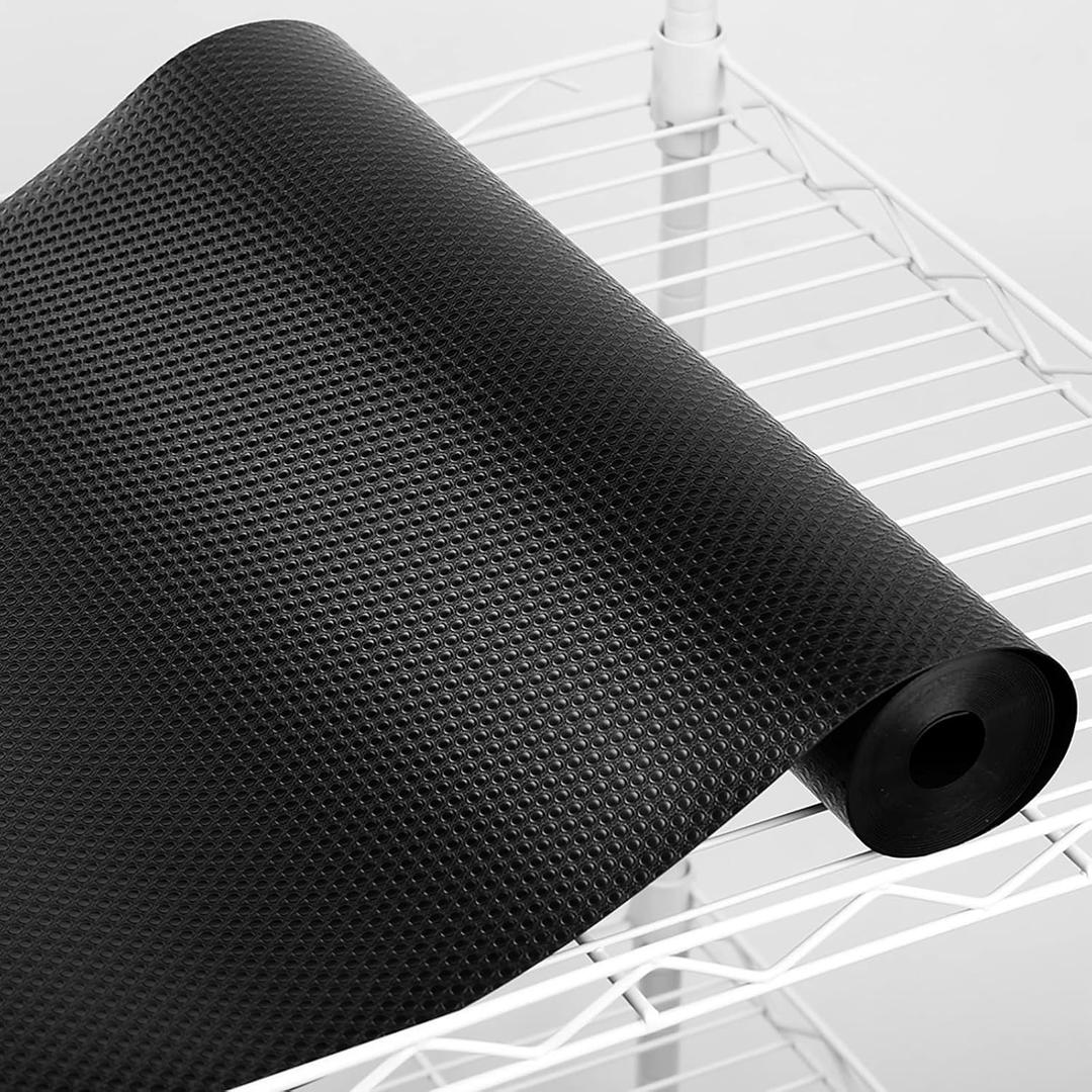 Shelf Liner 11.8 in Wide: Easy to Cut Thick Wire Shelves Liners for Pantry - Black Waterproof Small Cabinet Mat for Garage Shoe Rack 11.8 x 196 Inch