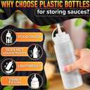 6-Pack Plastic Condiment Squeeze Bottles 12oz Refillable Squirt Bottles with Narrow Tip, Leak-Resistant | Great for Oil, Sauces, Ketchup, Mayonnaise, Syrup, Dressing, BBQ Stations & Catering Use