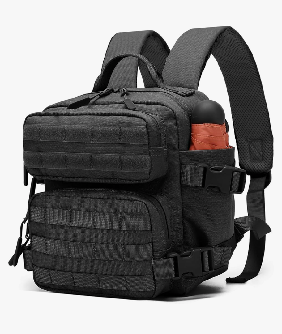 Mini Tactical Backpack for Men and Women, 9L Small Molle Backpack for Woman Military Backpacks for Gym, Hiking, Daily, Travel, Camping (Black)