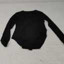 BALENNZ Womens Long Sleeve Bodysuit Round Neck Bodysuit Shirts for Women Crew Neck Body Suits Tops Fall Body Suit Pack (Medium, 1 Pack Black)