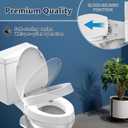 Huttdmel Raised Elongated Toilet Seat 18.5'' for Seniors Soft Close, Quick Release & Connect, Sturdy PP Material, Wont Loosen, Ideal for Elderly & Limited Mobility, White