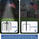 ZMTECH 10 FT Flag Pole in Ground with Solar Light, Heavy Duty Flag Pole Holder for Outside House with Solar Light and 5 Pronges Base, Flag Pole Kit for Outdoor Garden Decor(1 Pack,Without Flag)