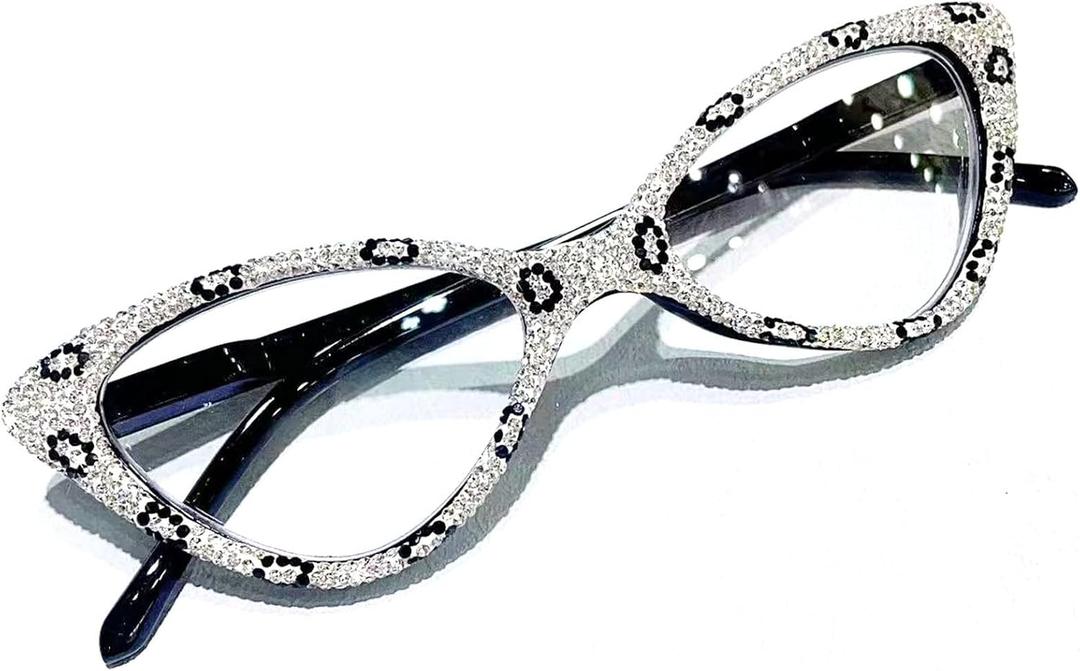 Cat Eye Crystal Rhinestone Reading Glasses for Women Sparkling Eyewear Frames Female Trendy bling Diamond Reader