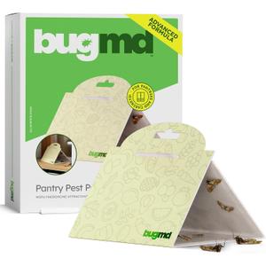 BugMD Pantry Moth Traps (6-Pack)  Pheromone-Based Sticky Glue Traps, Non-Toxic, Kills Indian Meal Moths  Kitchen & Food-Storage Safe - Original