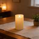 Flameless LED Candle Battery Operated, 5 x 3 Flickering Electric Pillar Candle Real Wax Finish, Safe Fake Candles for Home Decor, Wedding, Christmas DecorationsParty Centerpiece