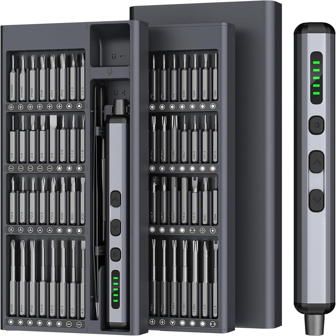 Mini Electric Screwdriver, 3.7V Precision Screwdriver Set Cordless Screwdriver Rechargeable 72 In 1 Magnetic Bit Repair Tech Tool Kit for Electronics Computer Phone Laptop Camera RC Car Watch Glasses