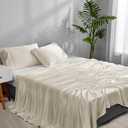 ACCURATEX Cooling Sheets Split King Size - 100% Viscose Made from Bamboo, Luxury Hotel Sheet Set for Adjustable Bed, Super Soft Breathable Bedding Sheets up to 16 inches Deep Pocket, Beige
