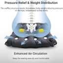 2 Pack Waffle Cushion for Prolonged Sitting, Wheelchair Seat Pad for Pressure Sore, Pressure Relief Inflatable Seat Cushion for Offices, Cars, Airplanes, and Travel, with Hook&Storage Bag