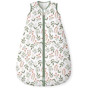 Yoofoss Baby Sleep Sack 18-24 Months, 1.5 Tog Baby Wearable Blanket with 2-Way Zipper, 100% Cotton Organic Fabric Winter Infant Sleeping Sack, Warm Soft Comfy (X-Large, 1.5 Tog-yellow Flowers and Green Leaves)