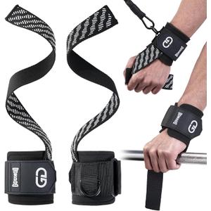 GOUNOD Lifting Wrist Straps with D Ring for Weightlifting & Gym Heavy Duty Padded Wrist Support for Men & Women Non-Slip Hand Grip Straps for Deadlifts, Pull Ups, Cable Machines & Bodybuilding
