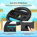 TIIKKASI Controller Steering Wheels Compatible with Switch 2 Console (2025) Joy Controller 2 - Racing Gaming Accessories, For Men Boys Family Party Kart Games 2 Pack, Black & Black