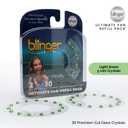 blinger Ultimate Fan Refill Pack of 30 Dazzling Hair-Safe Gems - Light Green  as seen on Shark Tank | Hair-Safe Bedazzler Gem Stamper for all the Sports Lovers | Fun Gift, Game Days, Sports