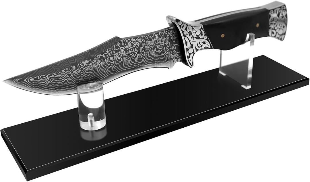 Acrylic Pocket Knife Display Stand for Securing Single Knife Rack, Clear Collector Knife Display Box for Home Decor Kitchen