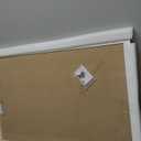 U Brands Farmhouse Linen Bulletin Board, 30" x 20", White Wood Frame, Wall Mounted Pin Board for Home Office, Classroom & Kitchen, Includes Push Pins